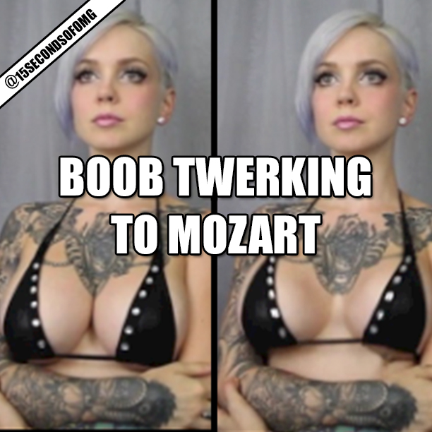 Woman Flexes Her Boobs To Mozart Video