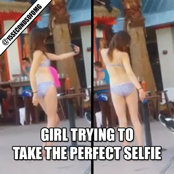 Woman Records Girl Trying To Take The Perfect Selfie