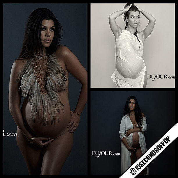 Kourtney Kardashian Pregnant And Naked - Kourtney Kardashian Semi-Nude Pregnancy Shoot Photos ...